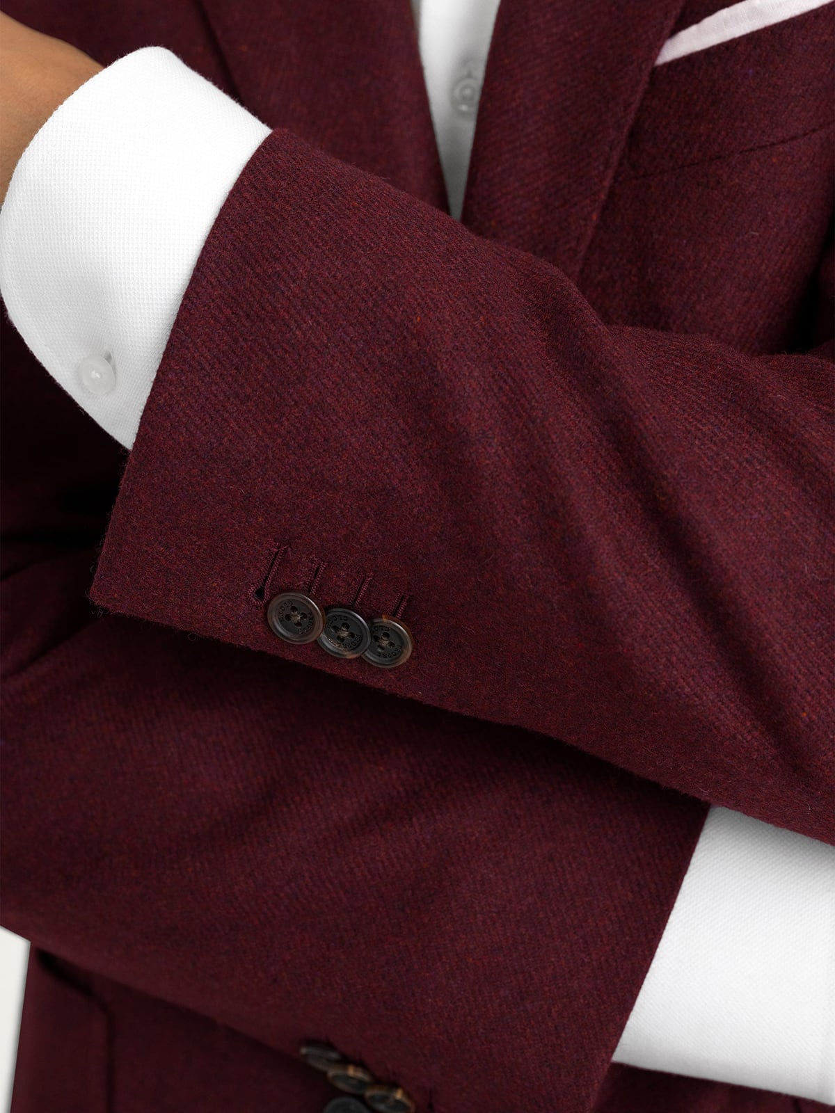 Burgundy Italian Flannel Bedford Jacket - Custom Fit Tailored Clothing