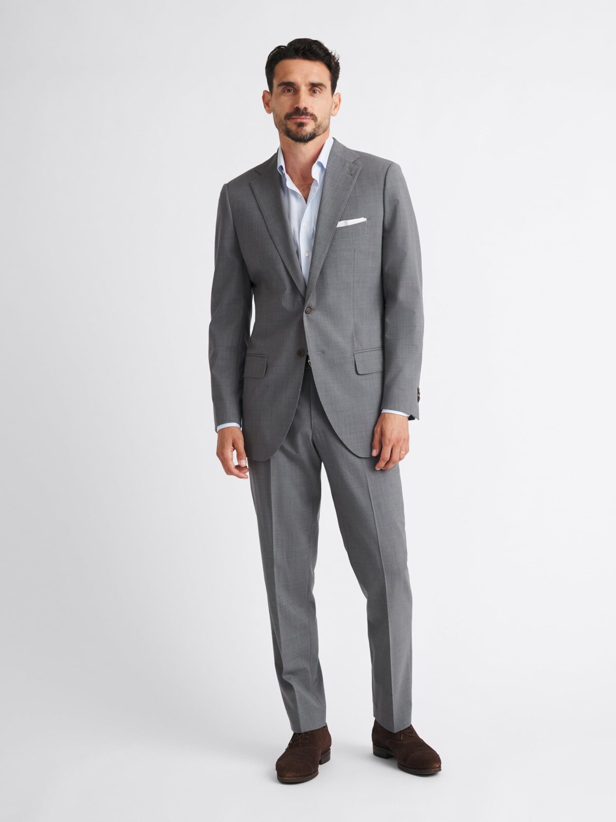 Light Grey Stretch Allen Suit Custom Fit Tailored Clothing