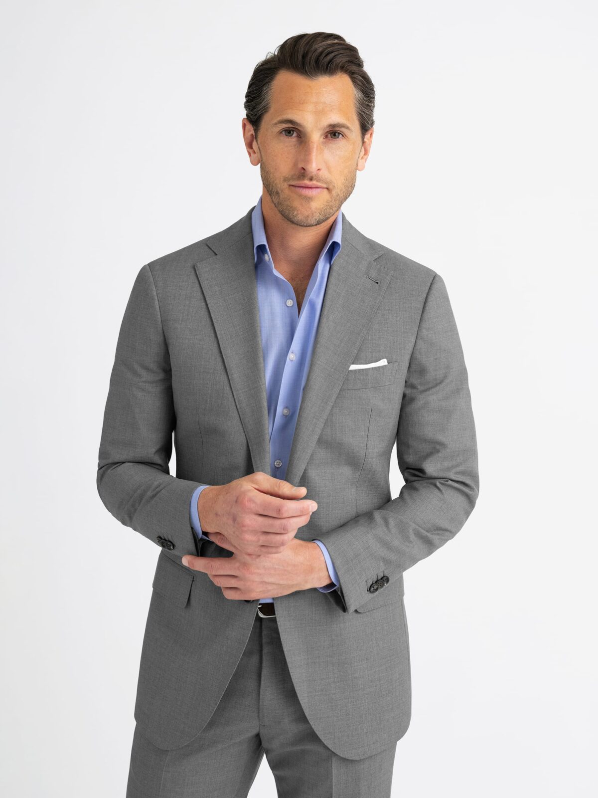 Drago Grey Melange Glen Plaid S130s Allen Suit - Custom Fit Tailored  Clothing