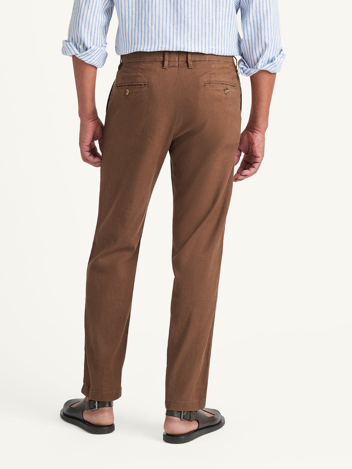 tobacco chinos Tobacco Bergamo Cotton Linen Stretch Chino
