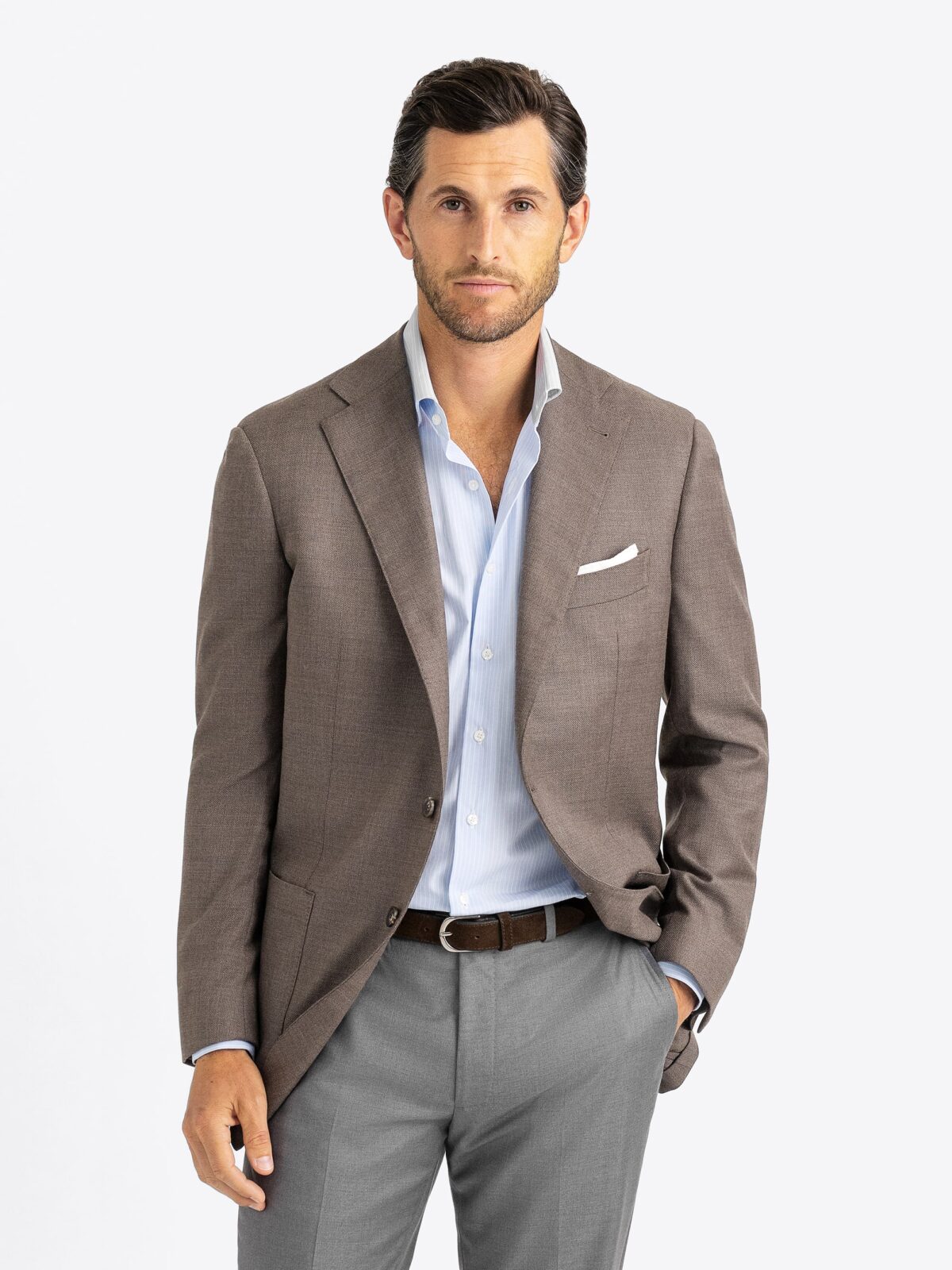 Mocha Loro Piana Fabric S150s Hopsack Jacket