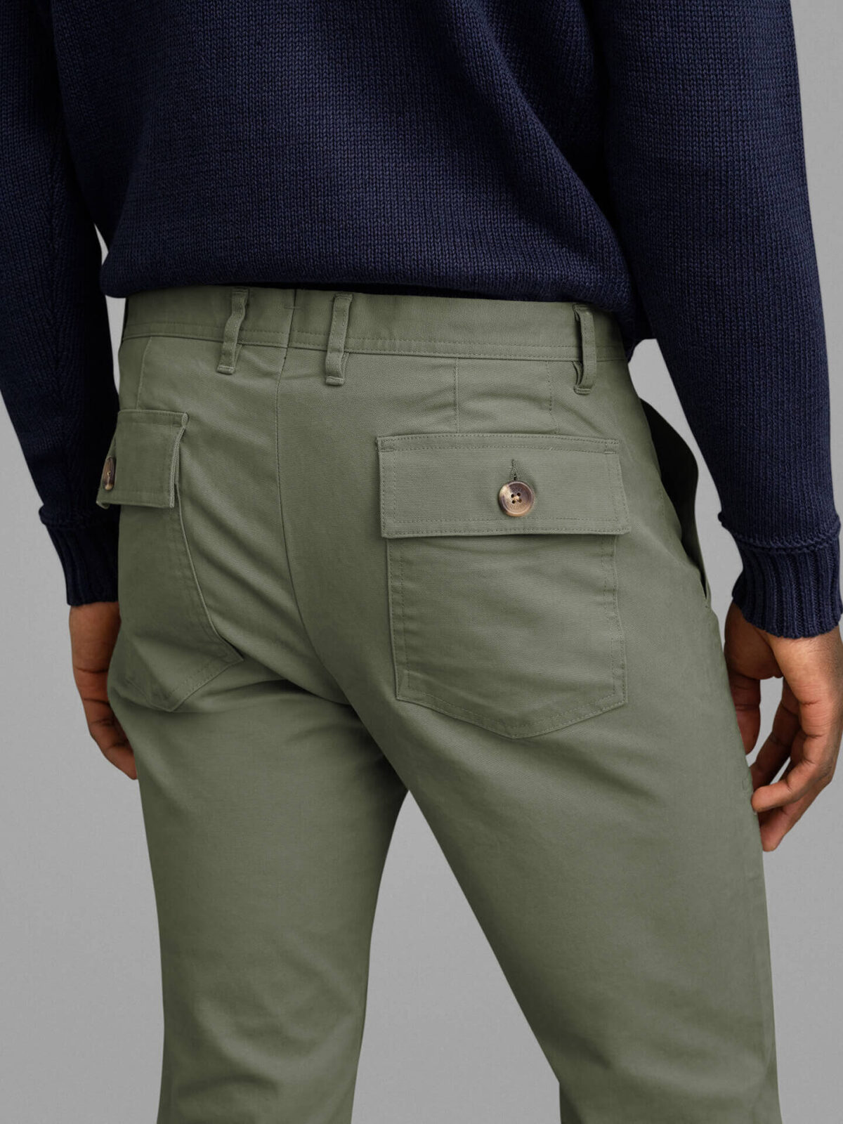 Di Sondrio Sage Peached Canvas Fatigue Pant - Custom Fit Pants