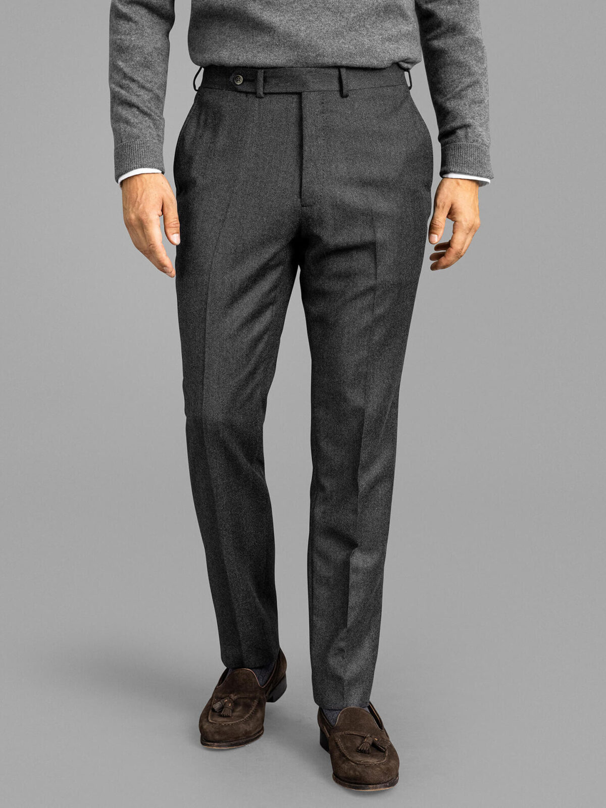 Grey Herringbone Wool Pants Dressy Outfits For Men (6 ideas & outfits)