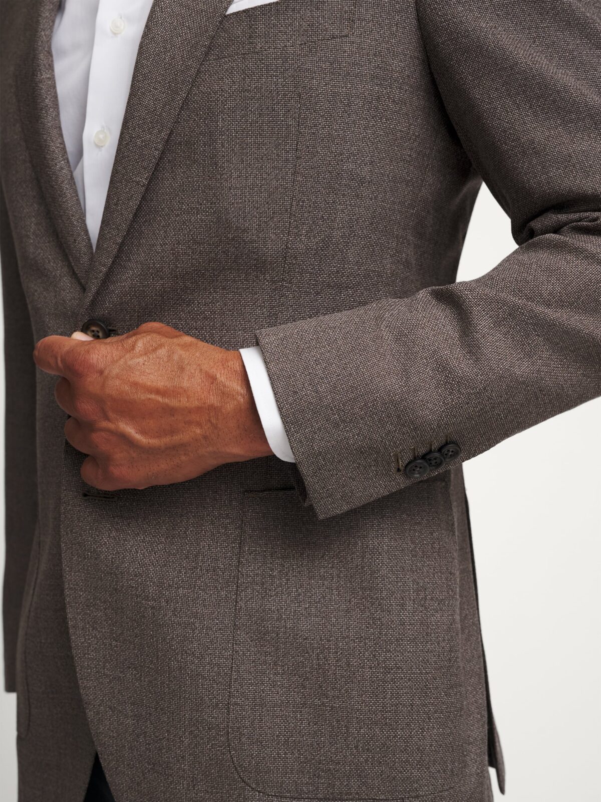 Reda Taupe Hopsack Bedford Jacket - Custom Fit Tailored Clothing