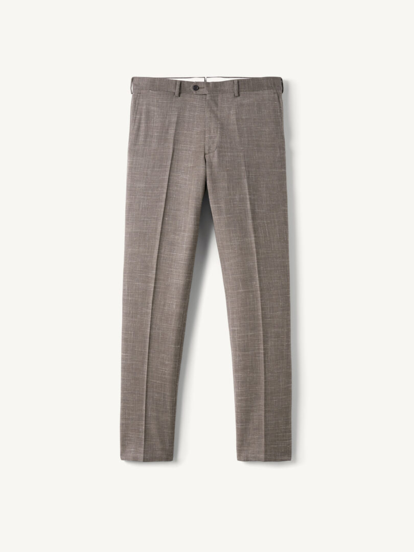 Men’s Mocha Wool and Linen Stretch Dress Pant Thumb