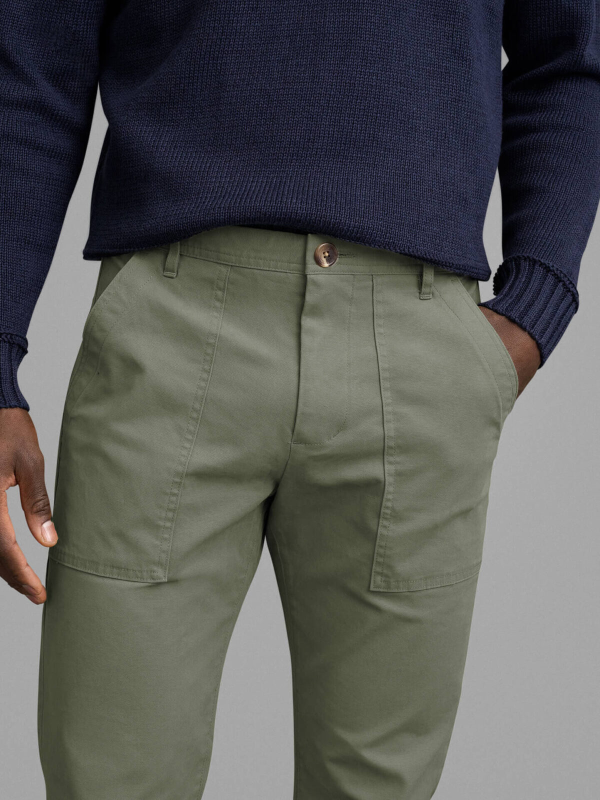 Di Sondrio Sage Peached Canvas Fatigue Pant