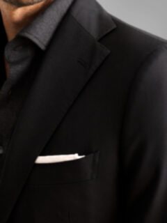 スーツ Raglan Jacket & Tucked Side Tab Trouser Black Allen Suit with Side Tab Dress Pant - Custom Fit