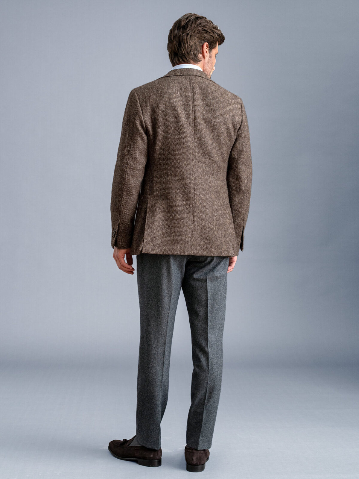 Waverly Brown Herringbone Tweed Jacket - Custom Fit Tailored Clothing