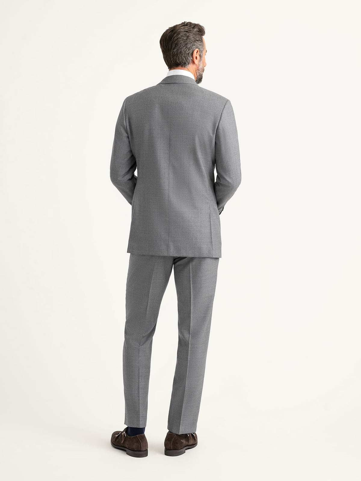 Double Breasted VBC Light Grey Fresco Carmine Suit - Custom Fit Tailored  Clothing