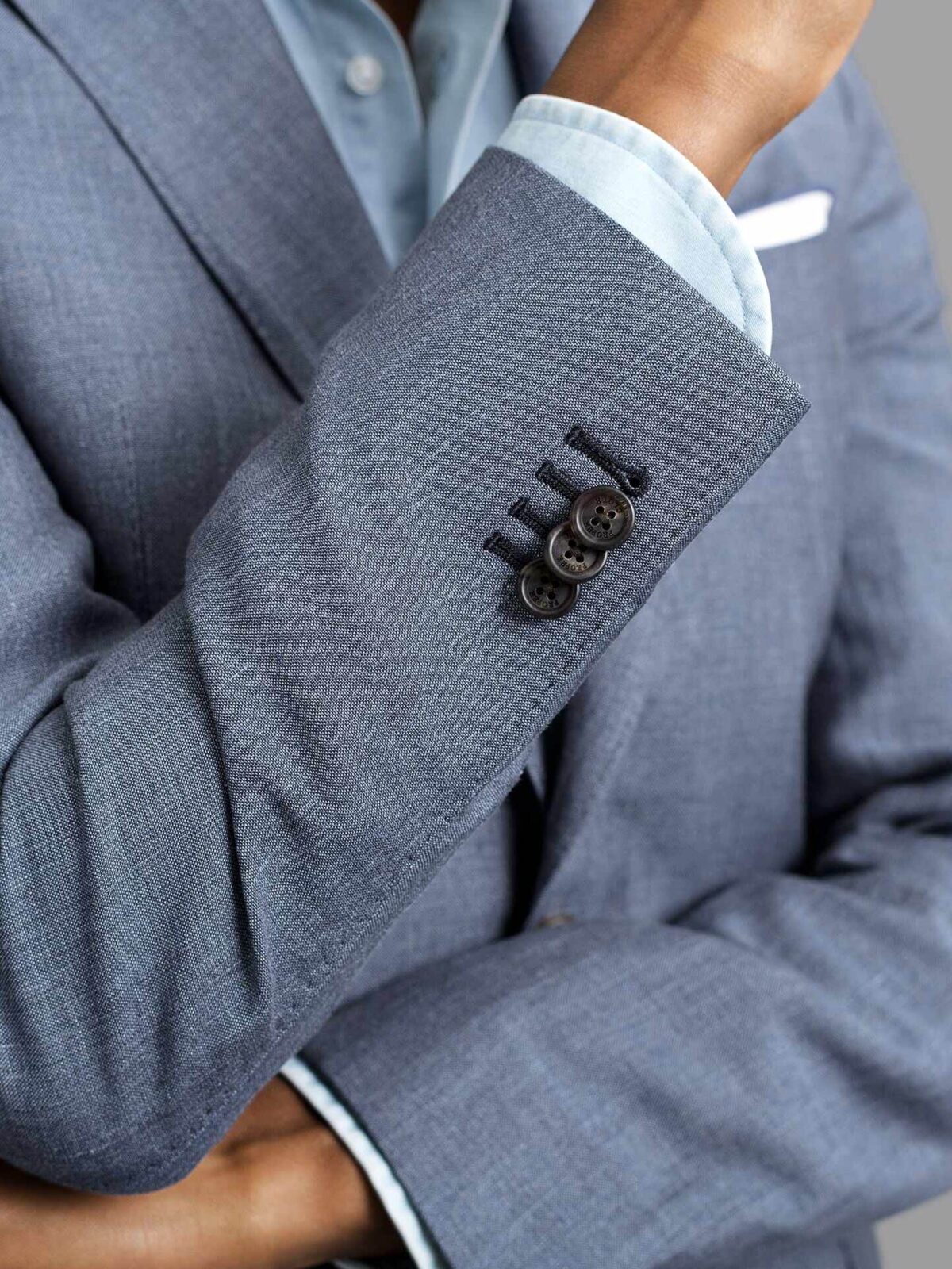 Solbiati Indigo Wool Silk and Linen Bedford Suit - Custom