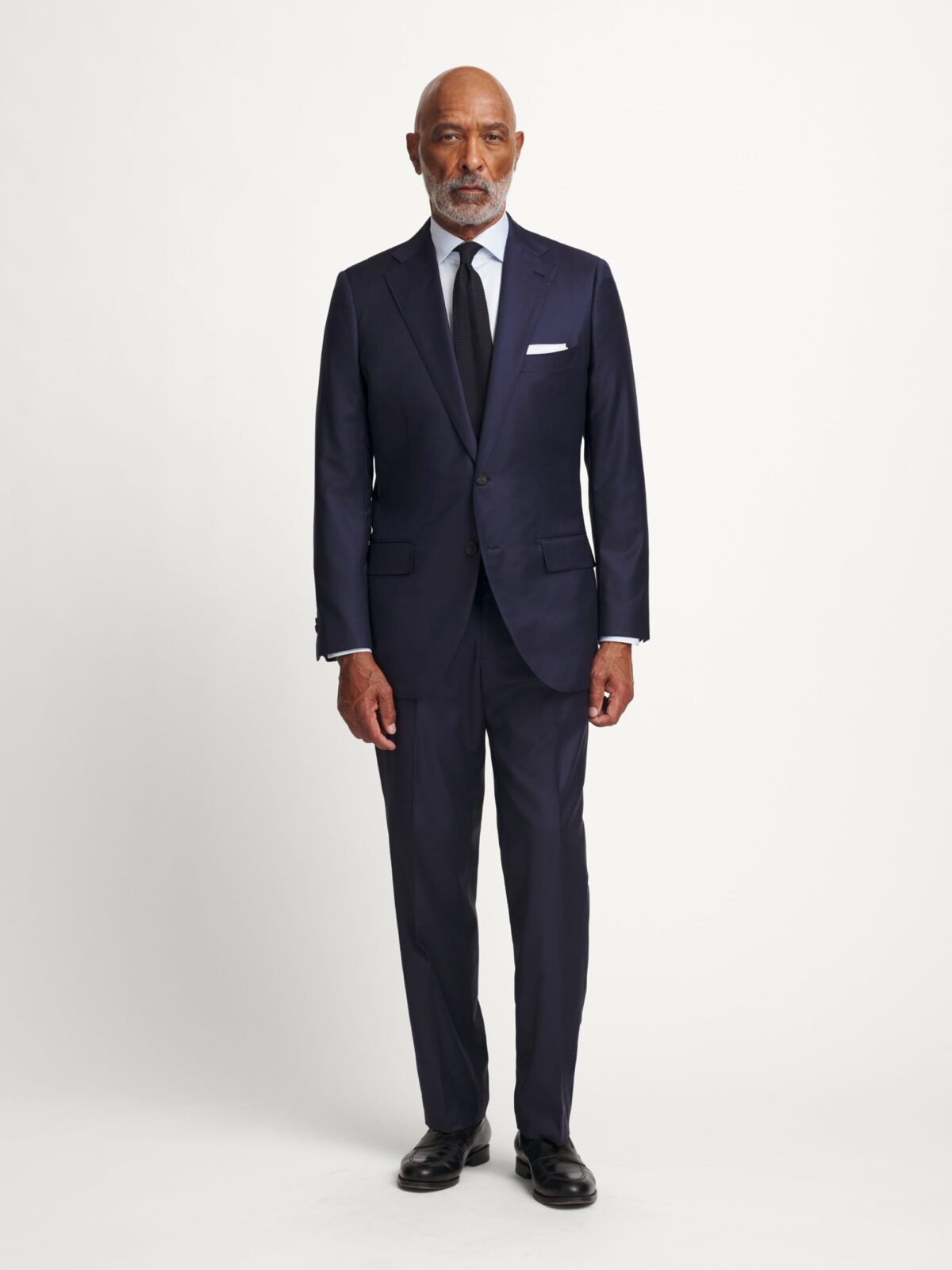 Loro Piana Fabric Navy S170s Wool and Silk Mercer Suit - Custom
