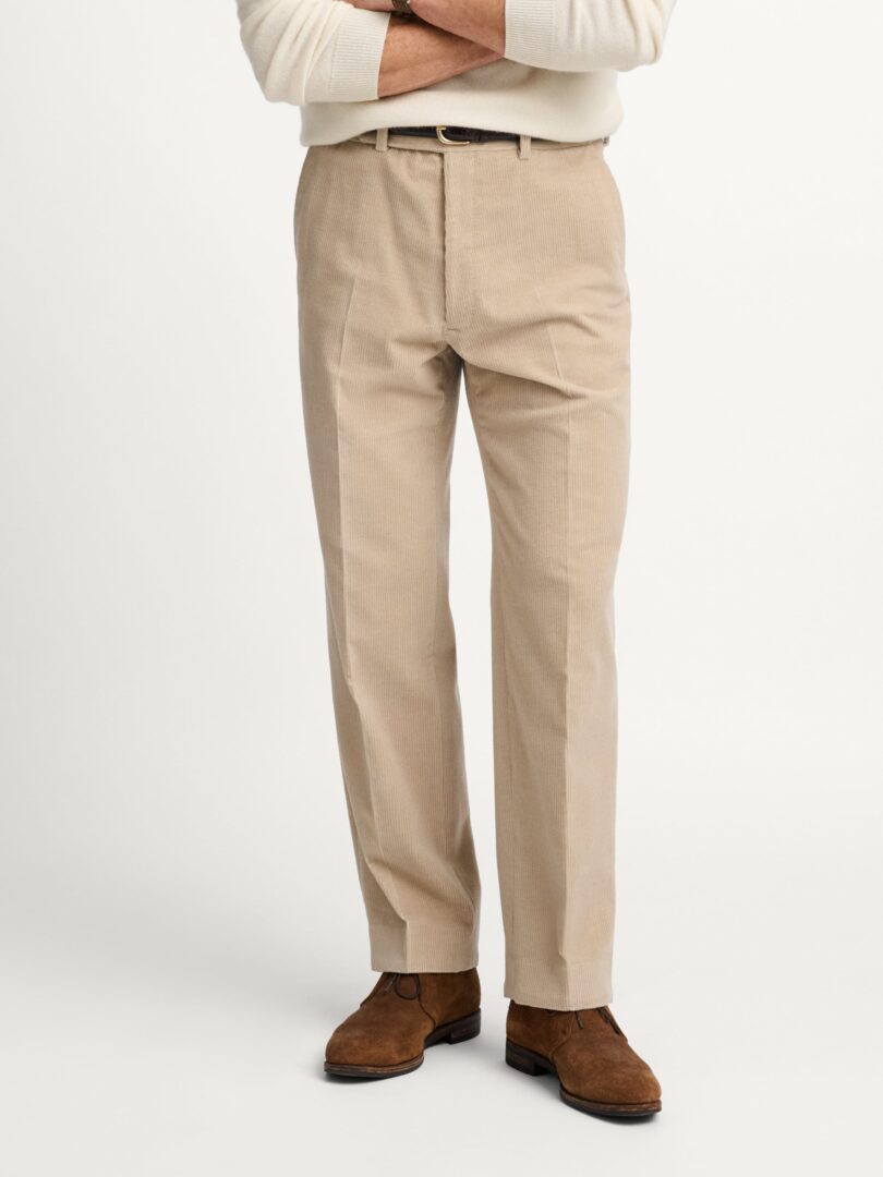 Camel Cashmere Blend Corduroy Trouser Thumb Detail