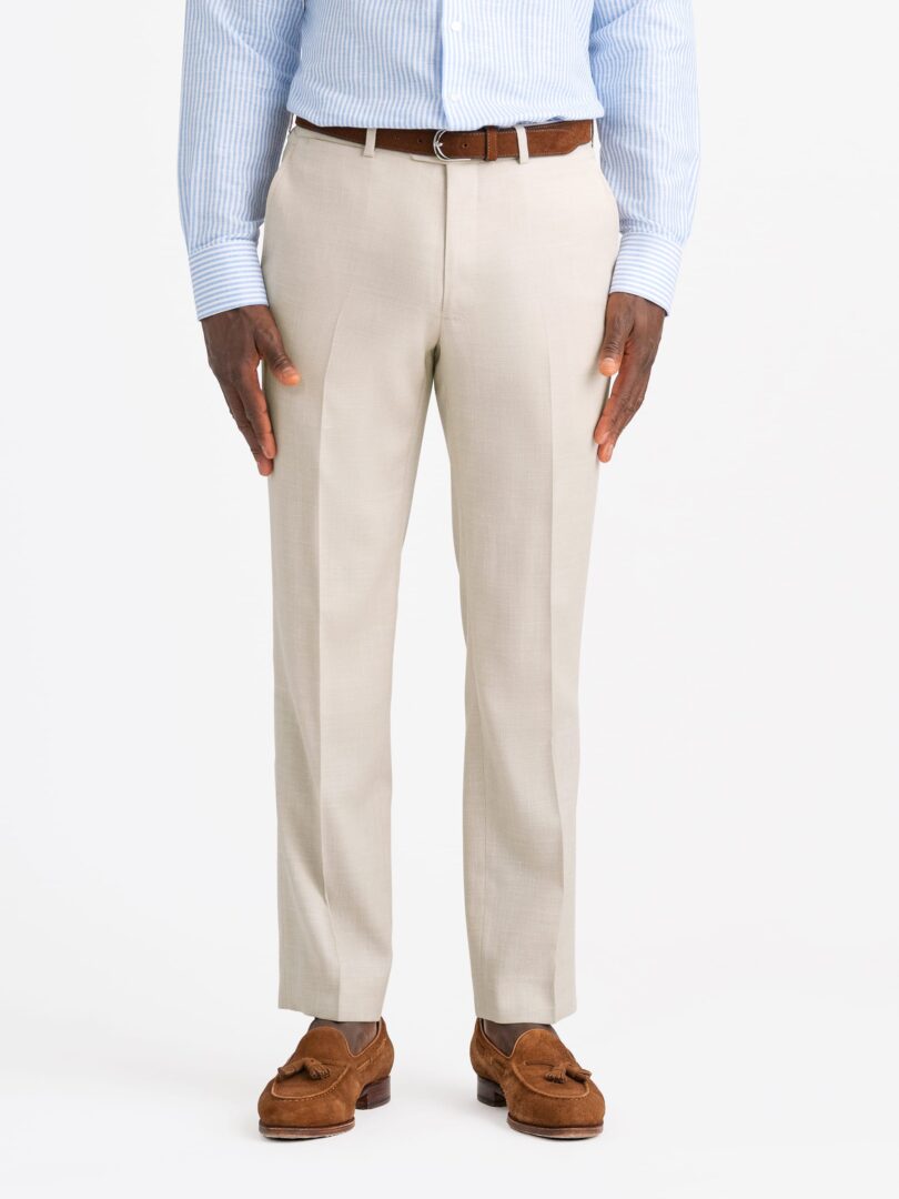 Stone Wool and Linen Stretch Dress Pant Thumb Detail