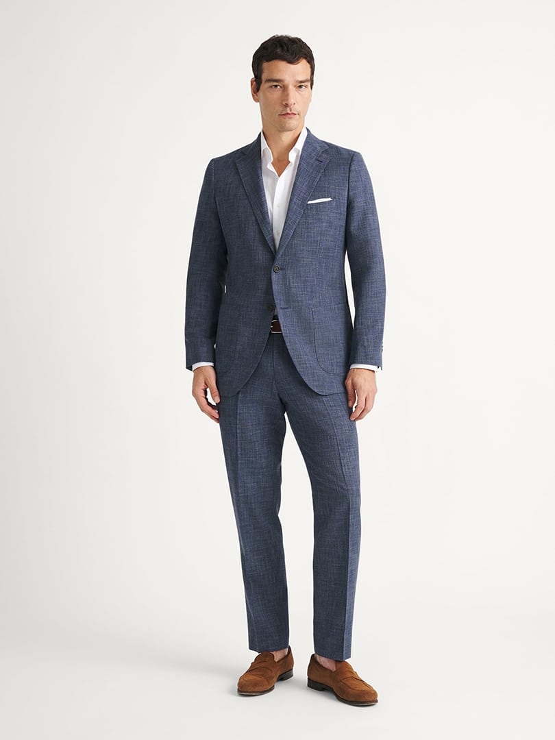VBC Ocean Slub Wool and Cotton Bedford Suit Thumb Detail