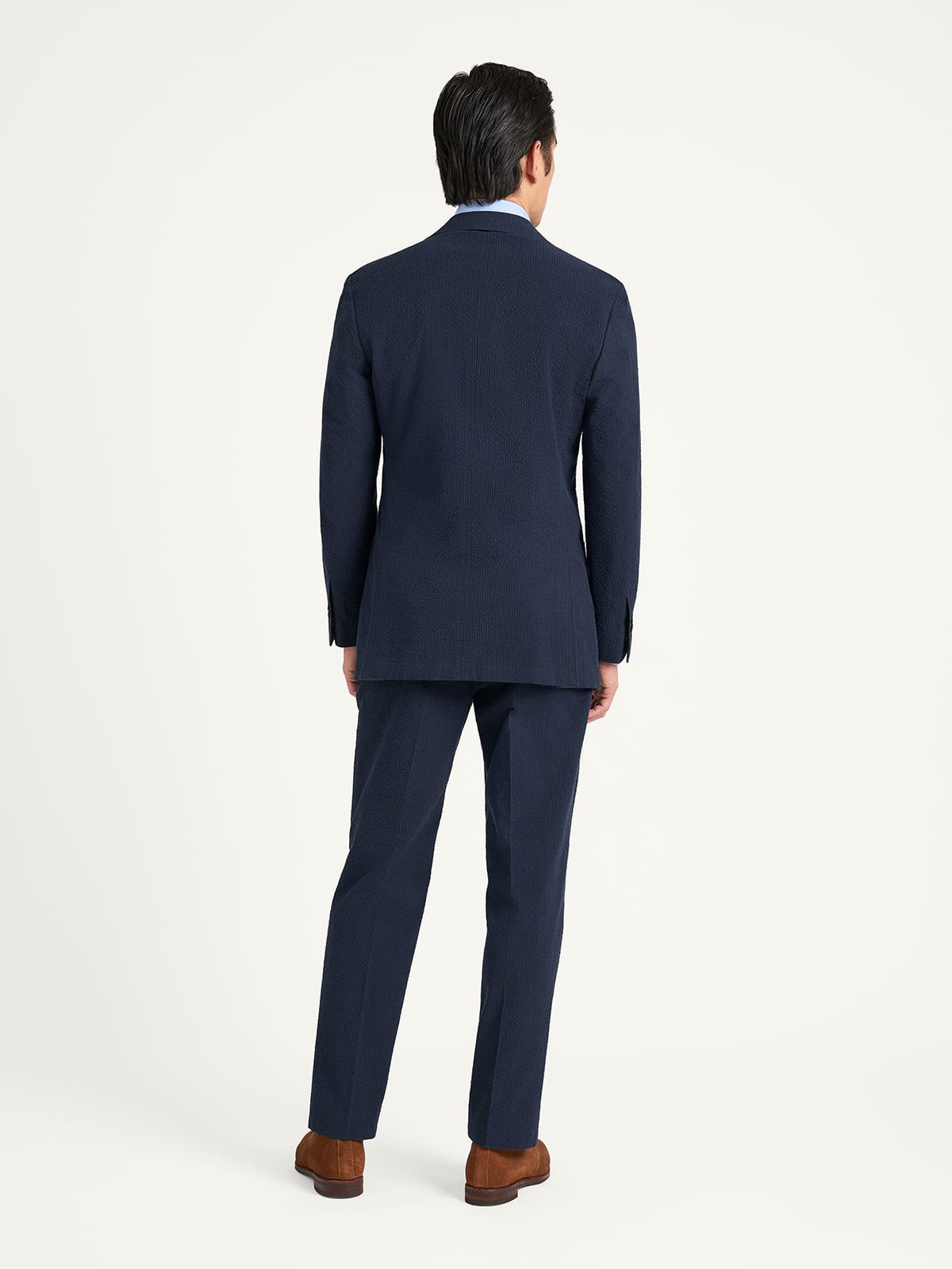 Navy Stretch Seersucker Waverly Suit - Custom Fit Tailored Clothing