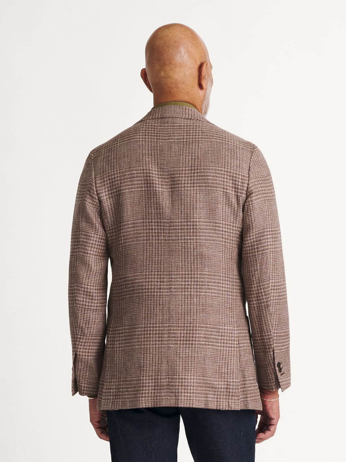 Cerruti チェルッティ　グレンチェックジャケット Cerruti Brown Glen Plaid Cotton and Linen Jacket - Custom Fit
