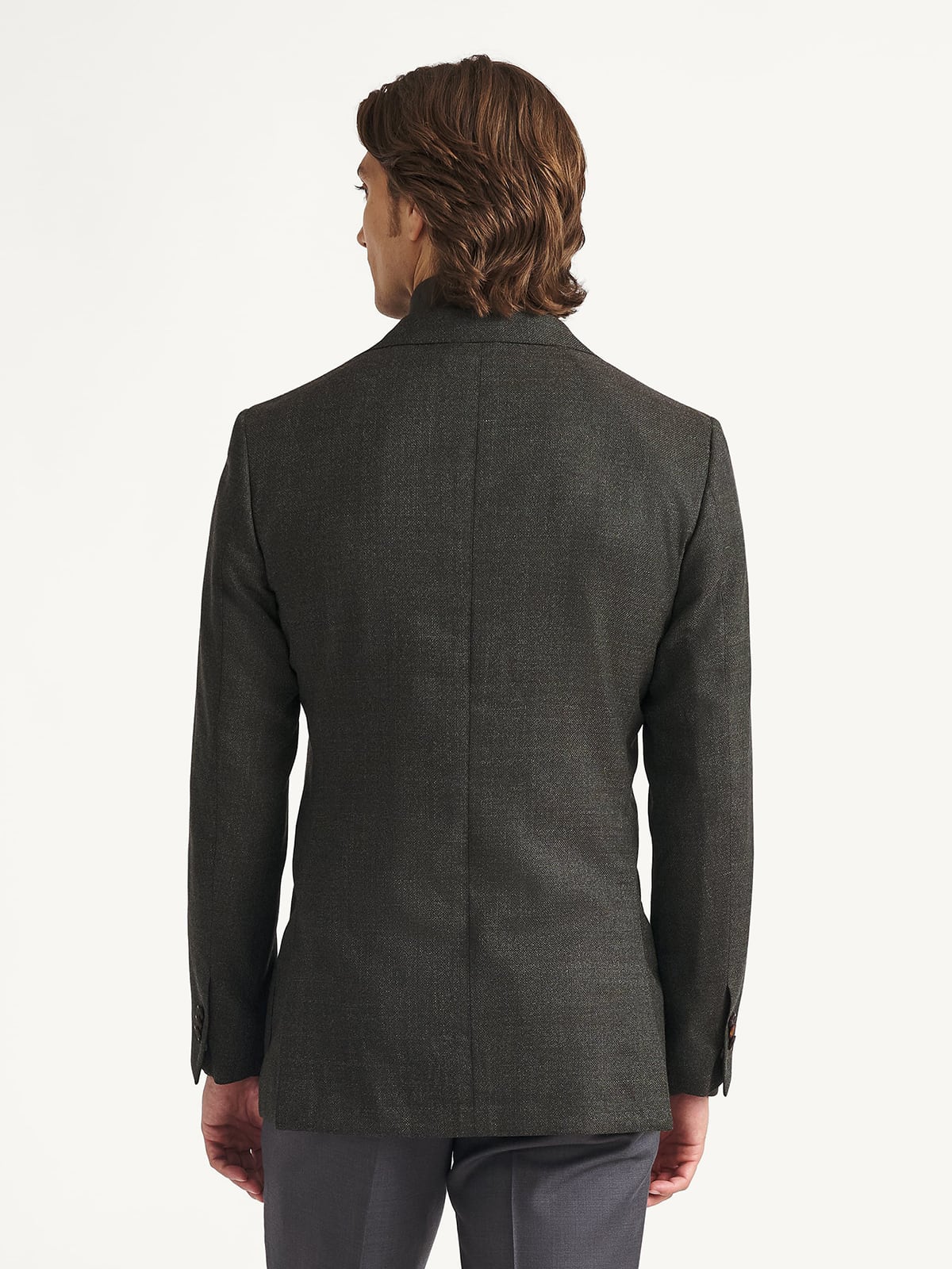 Reda S110s Olive Wool Hopsack Bedford Jacket - Custom Fit Tailored