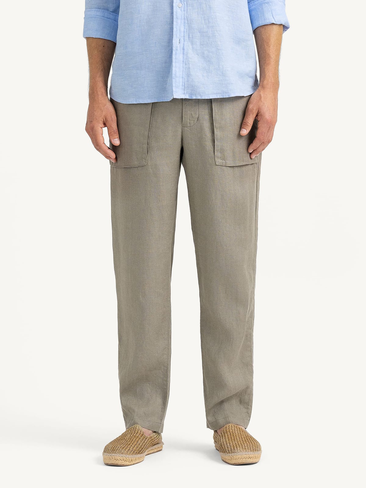 XL-5XL Summer Men's Business Trousers Large Size Linen Cotton Thin Breathable Wo
