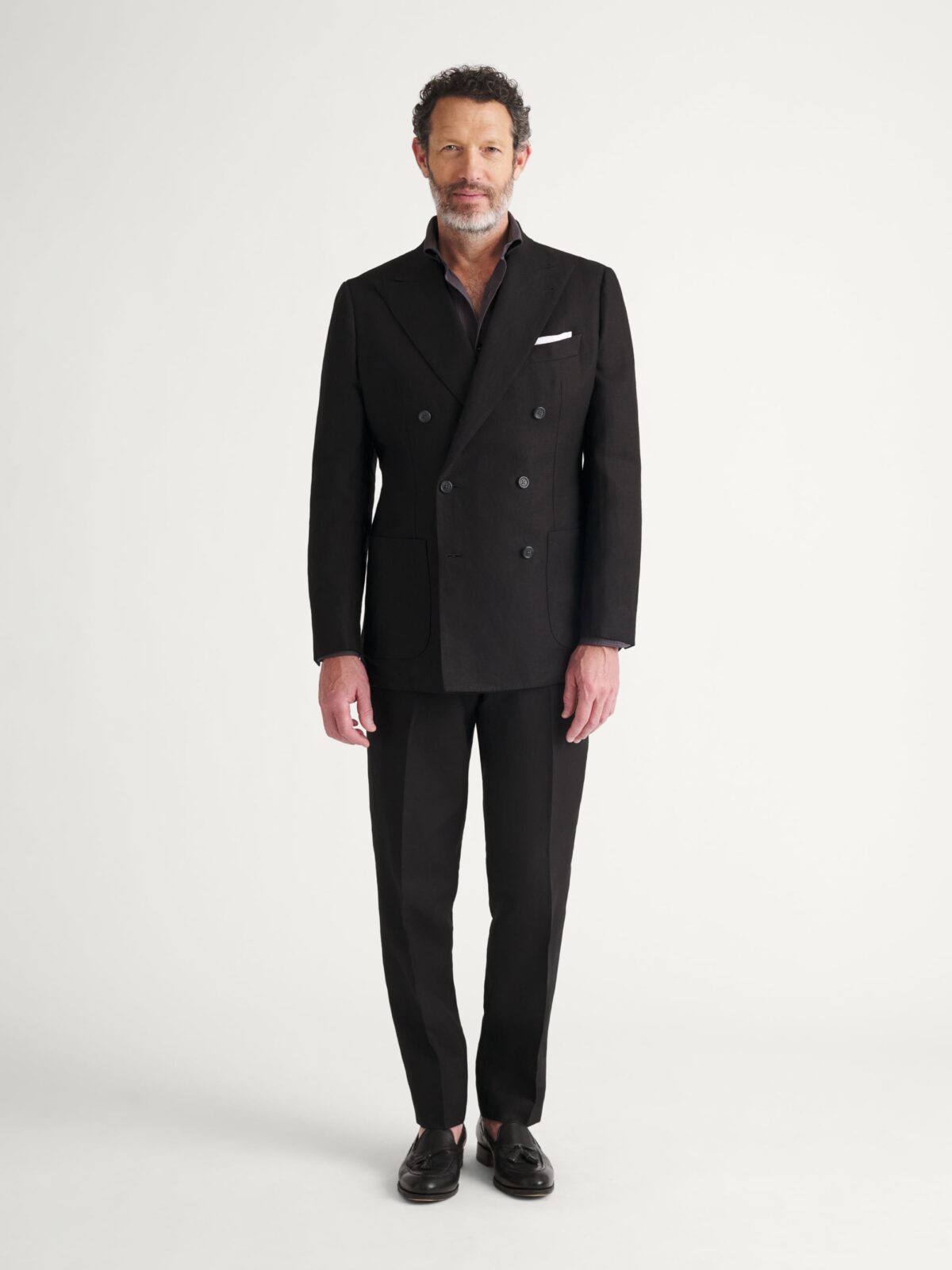 EDIFICE×SPENCE BRYSON LINENS セットアップ　46 Spence Bryson Black Irish Linen Carmine Suit - Custom Fit Tailored