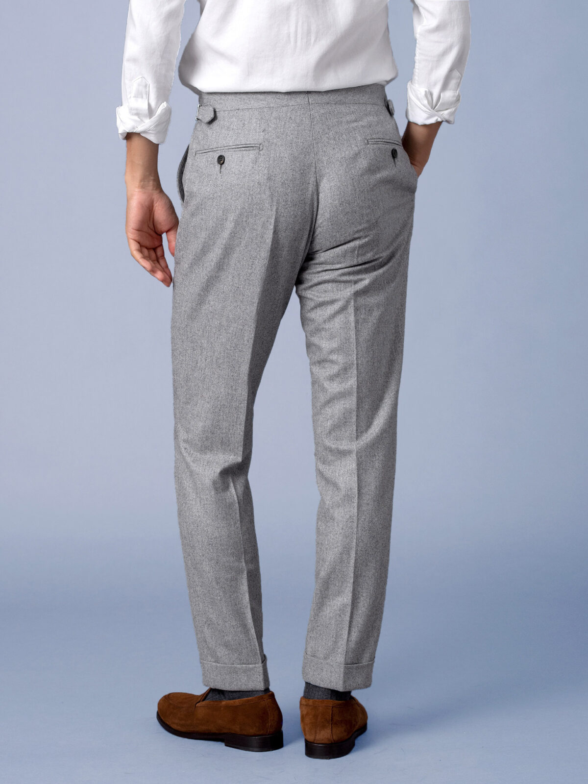 VBC Light Grey Wool Flannel Dress Pant - Custom Fit Tailored Clothing