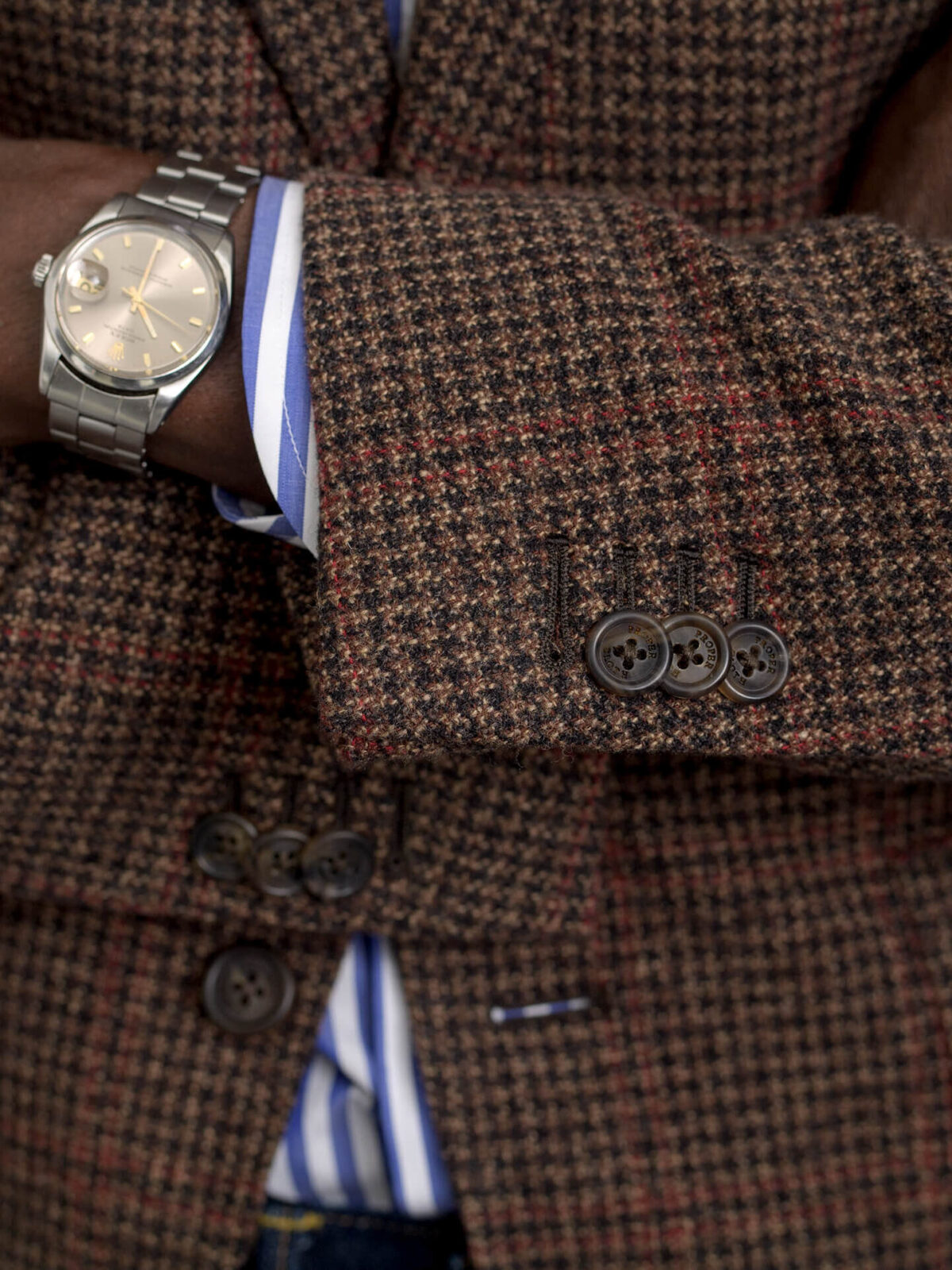 Bedford Walnut Wool and Cashmere Check Jacket