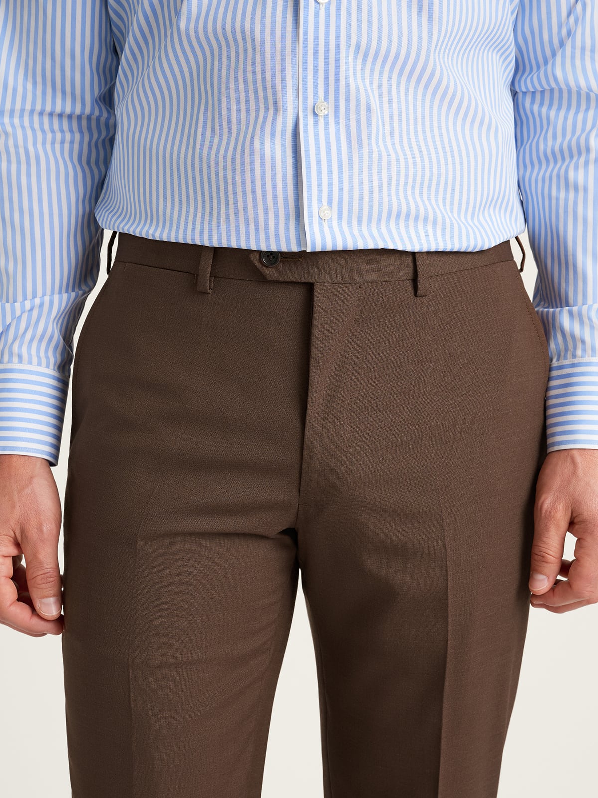 Drago Tobacco S130s Tropical Wool Dress Pant - Custom Fit Tailored