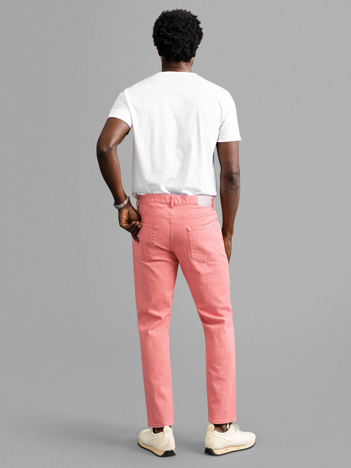  Men's Jeans Men Flap Pocket Side Cargo Jeans Jeans for Men  (Color : Baby Pink, Size : X-Large) : Clothing, Shoes & Jewelry