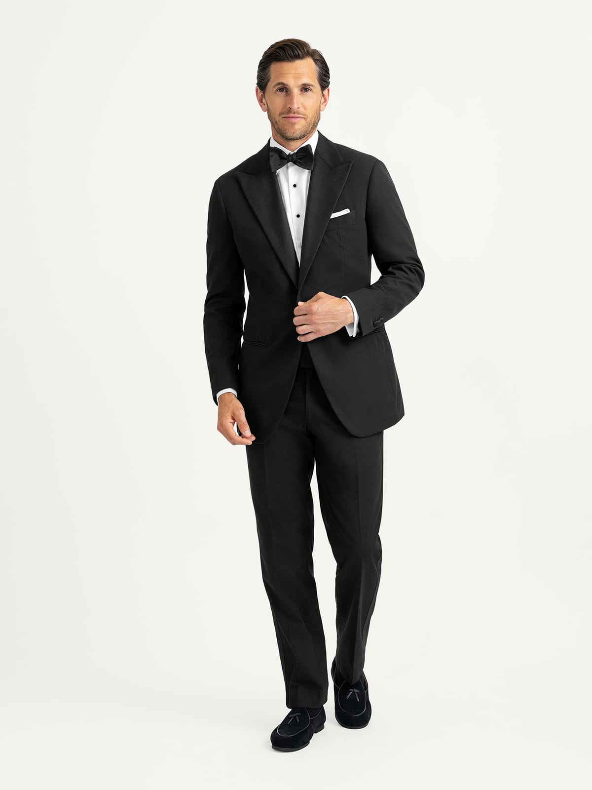 classic peak full dress tuxedo Peak Lapel Tuxedo Dinner Suit - Black