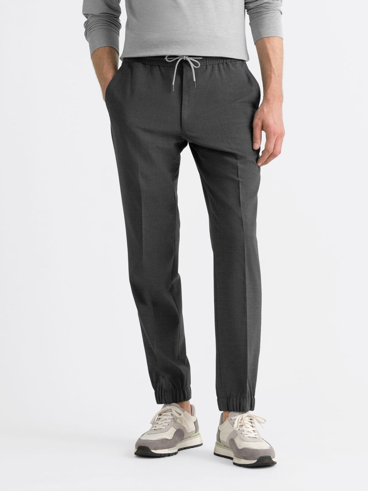 Grey Stretch Wool Jogger - Custom Fit Tailored Clothing