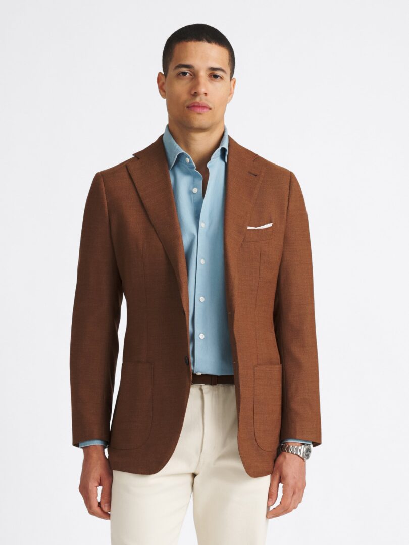 Reda S110s Tobacco Wool Hopsack Thumb Detail