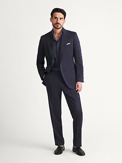 Ermenegildo Zegna Navy Silk Suit - Custom Fit Tailored Clothing