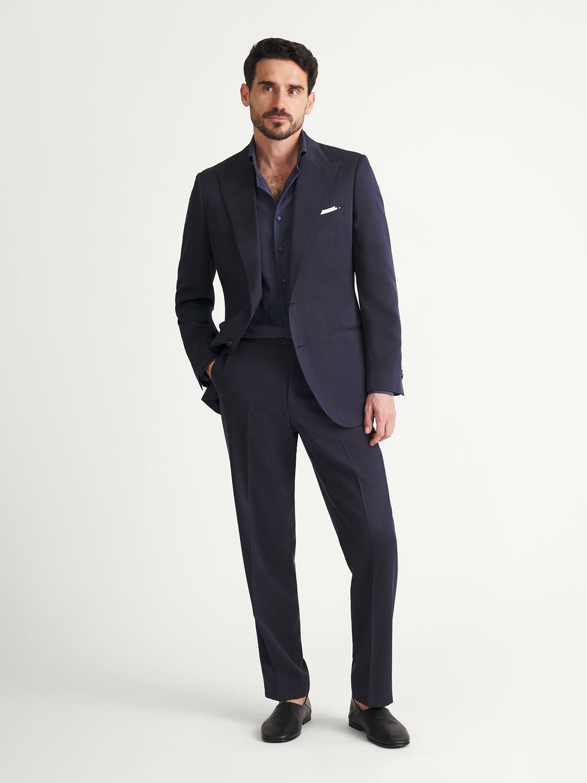 Ermenegildo Zegna Navy Silk Suit - Custom Fit Tailored Clothing