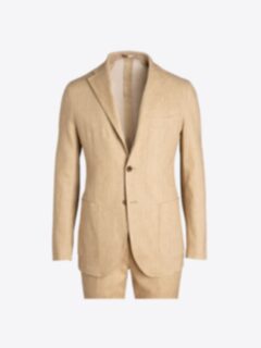 Shop Waverly Beige Stretch Cotton and Linen Twill Suit