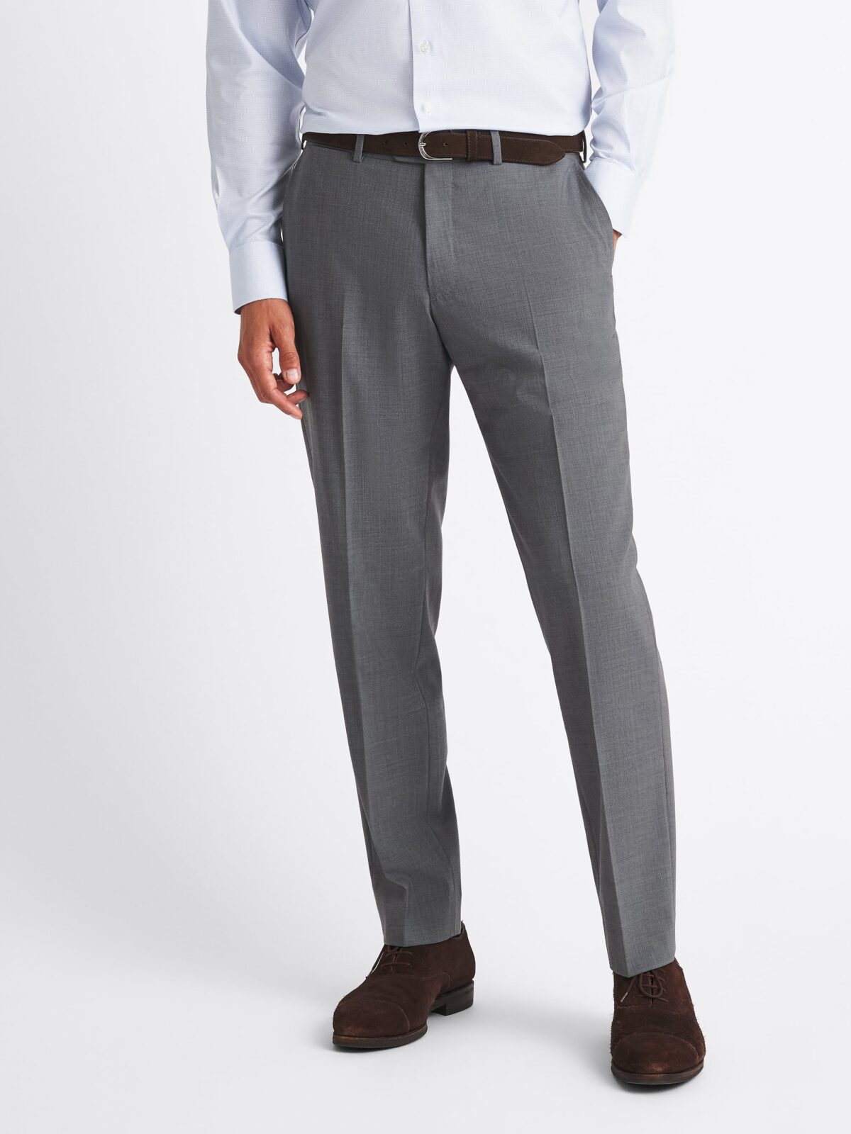 dissonance購入 wool wide slacks グレー Light Grey Stretch Wool Dress Pant - Custom Fit Tailored