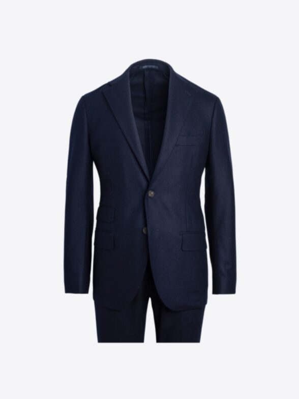 Thumb Photo of VBC Navy Wool Flannel Bedford Suit with Ticket Pocket Jacket