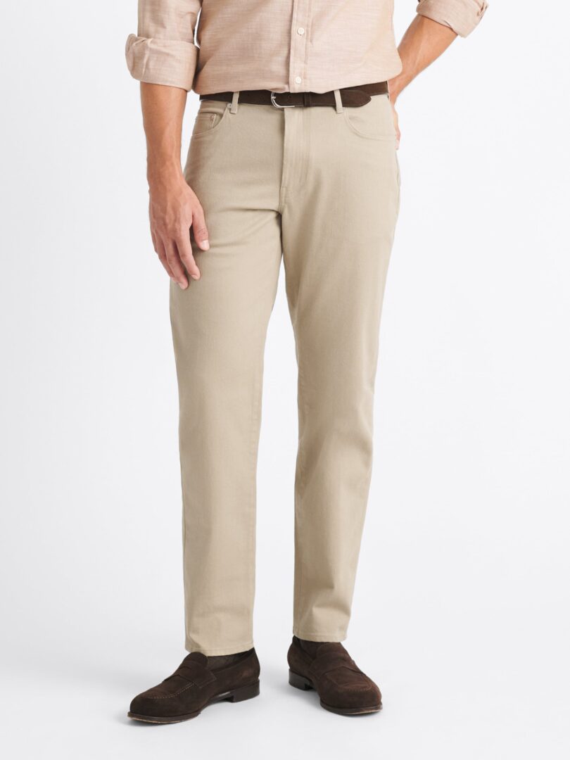 Beige Italian Stretch 5-Pocket Thumb Detail