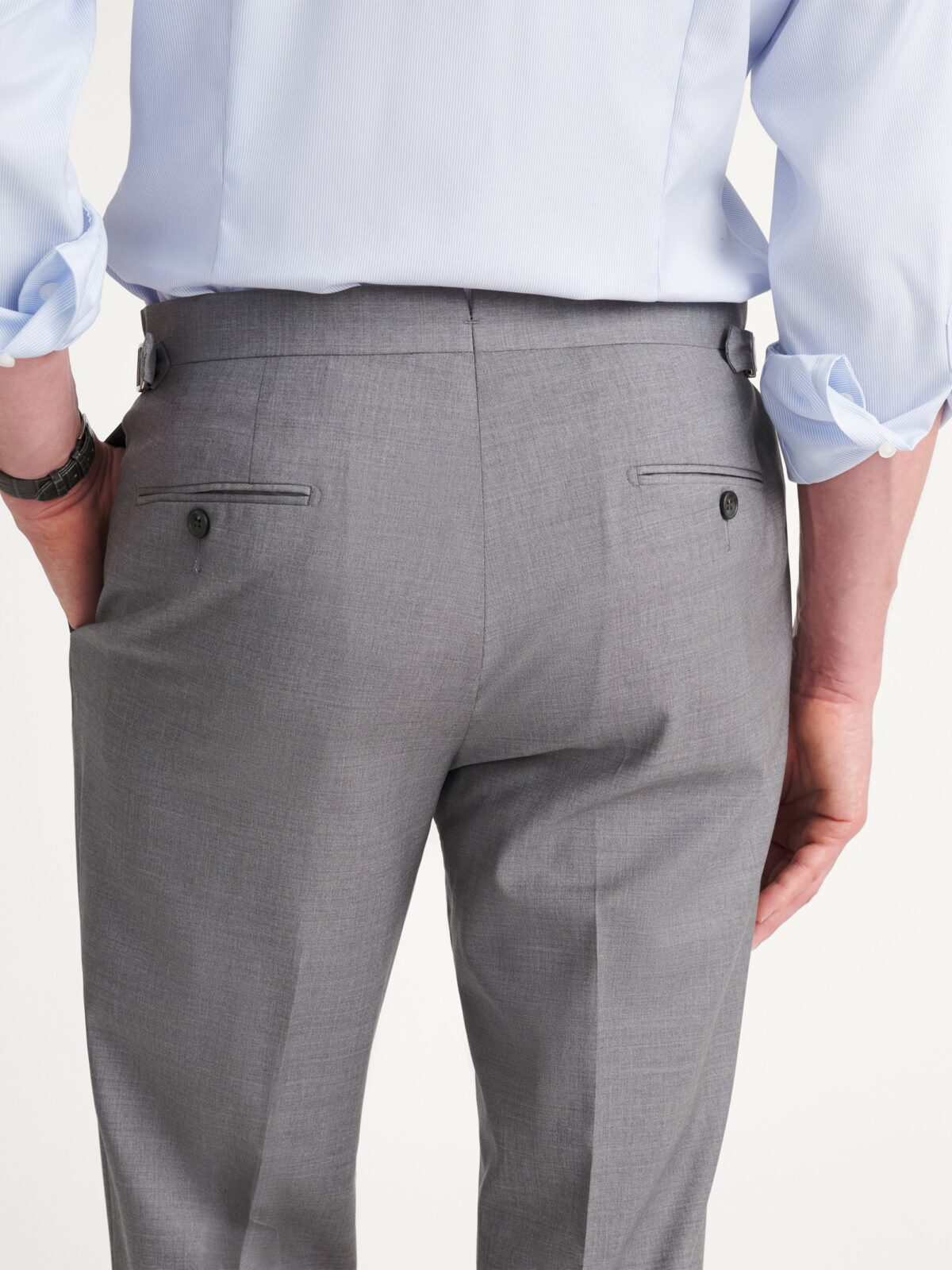 Loro Piana Light Grey Tropical Wool Dress Pant - Custom Fit