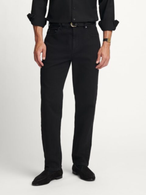 Dean Stretch Slim Jean in Black Rinse Japanese Denim - Custom Fit