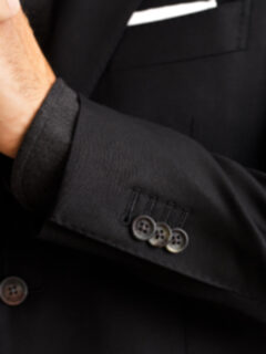 スーツ Raglan Jacket & Tucked Side Tab Trouser Black Allen Suit with Side Tab Dress Pant - Custom Fit