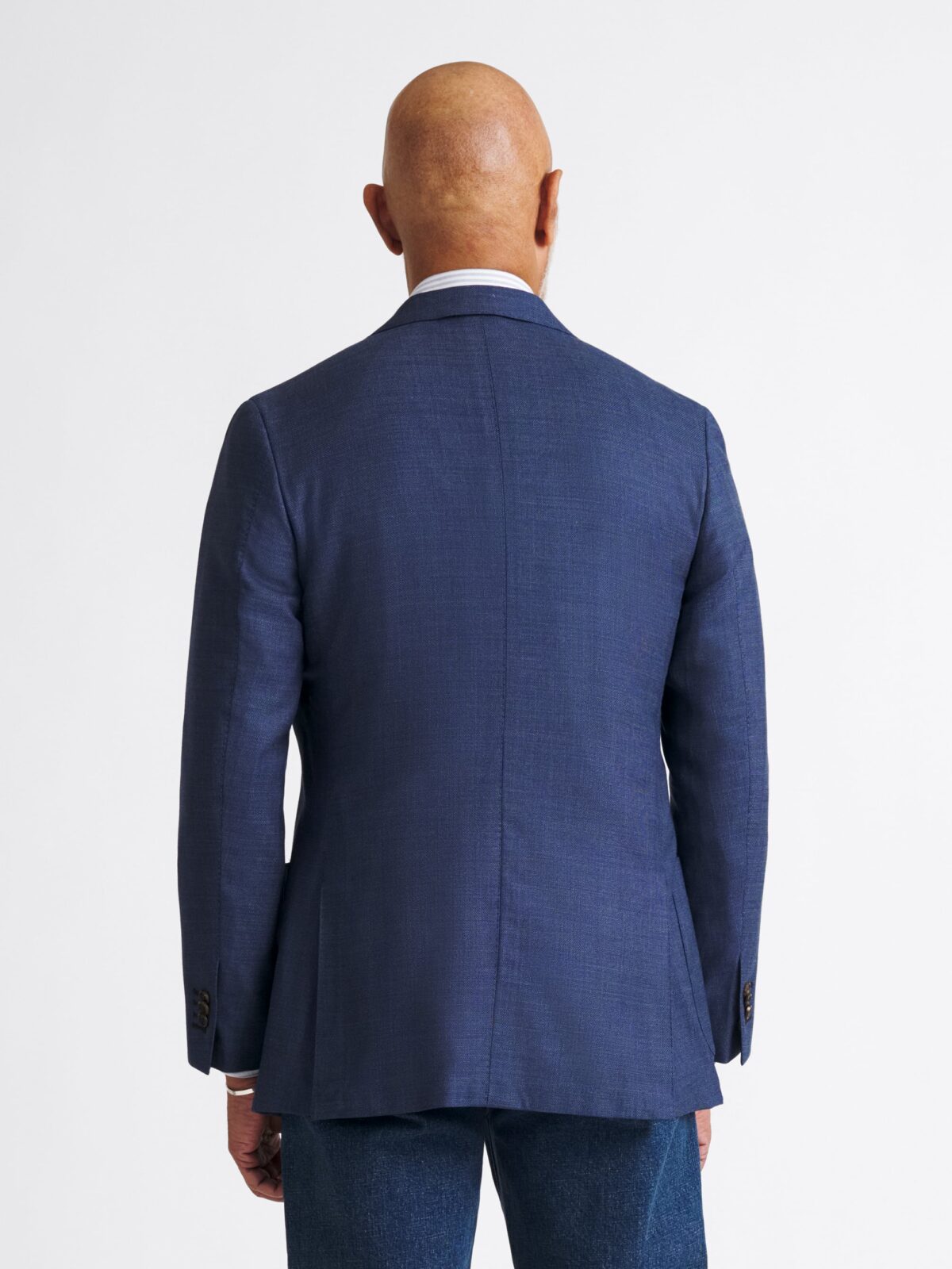Blue Melange Hopsack Bedford Jacket - Custom Fit Tailored Clothing