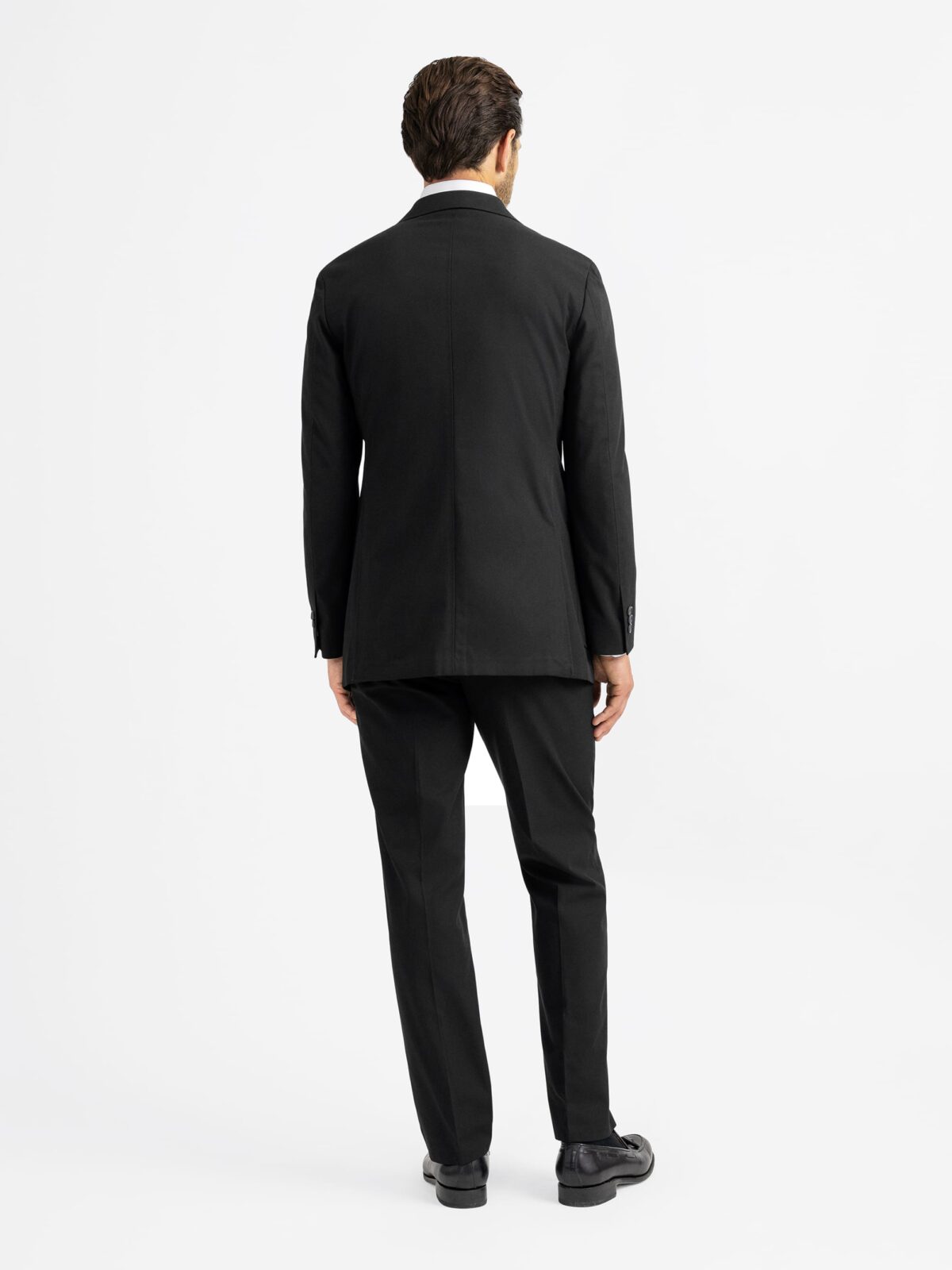 Black High Twist Cotton Sullivan Suit - Custom Fit Tailored