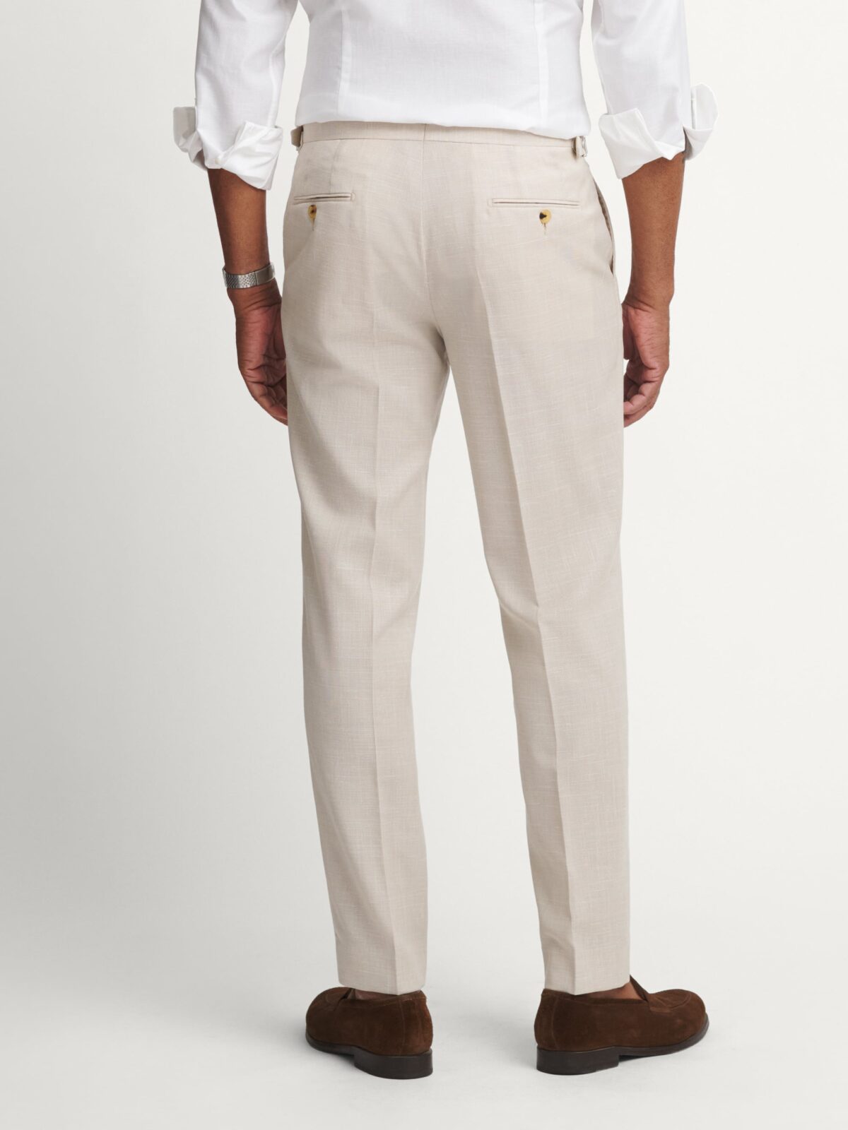 stretch dress pants Proper Cloth Stone Wool and Linen Men's Custom Electric Blue Slip Dress March_2025 Style:Tea Length way stretch performance blend