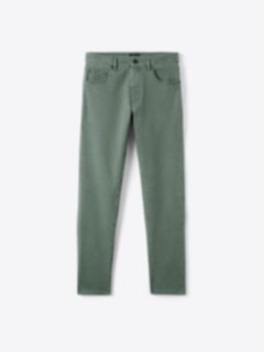 Shop Green Delave Italian Stretch 5-Pocket Pant