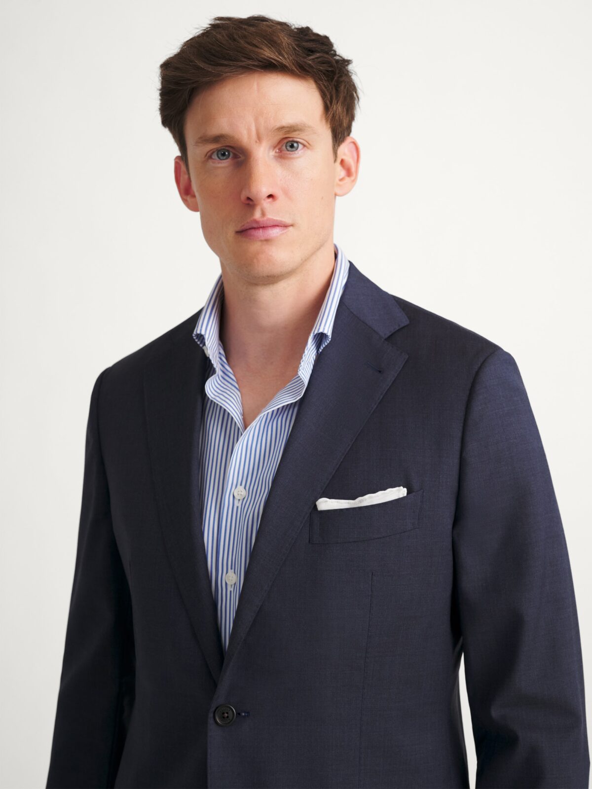 Loro Piana Fabric Navy Tropical Wool Suit - Custom Fit Tailored