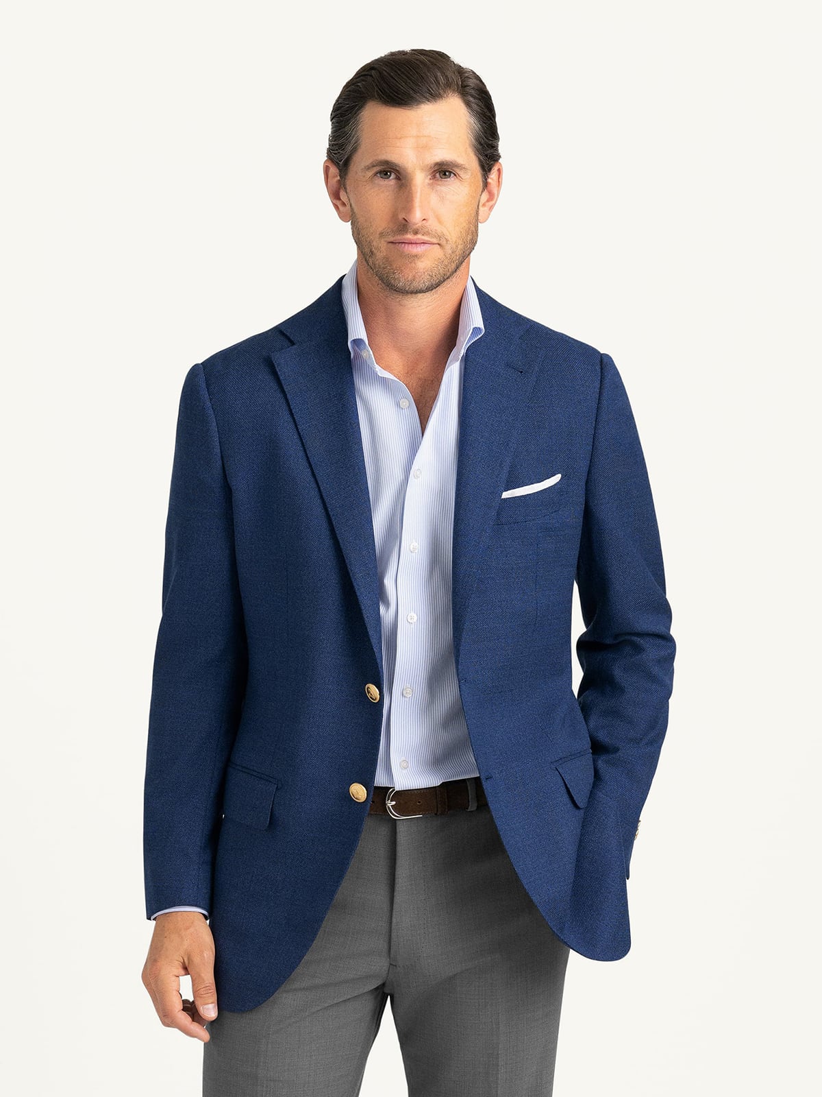 overE ドルストショール　ジャケット　ブルー　96 Ocean Blue Newport Jacket - Custom Fit Tailored Clothing