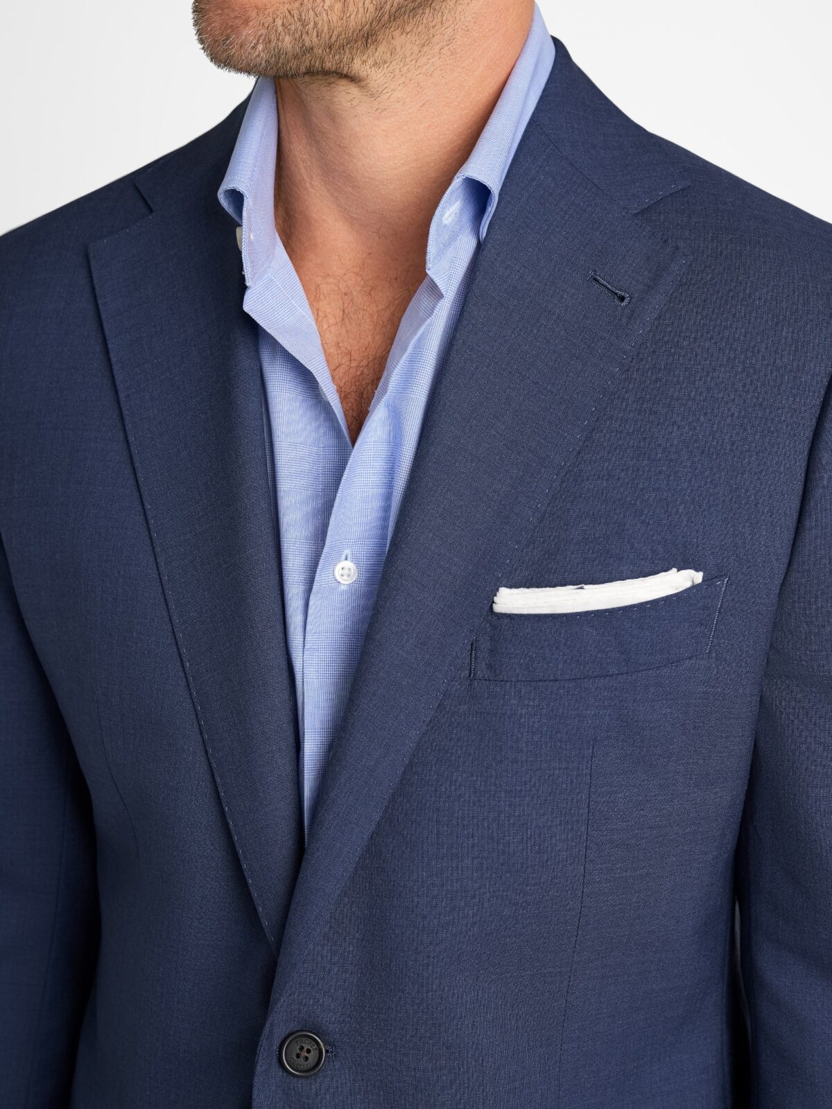 Drago Navy Melange S130s Tropical Wool Suit - Custom Fit Tailored Drago Navy Melange S130s Tropical Wool Suit - Custom Fit Tailored