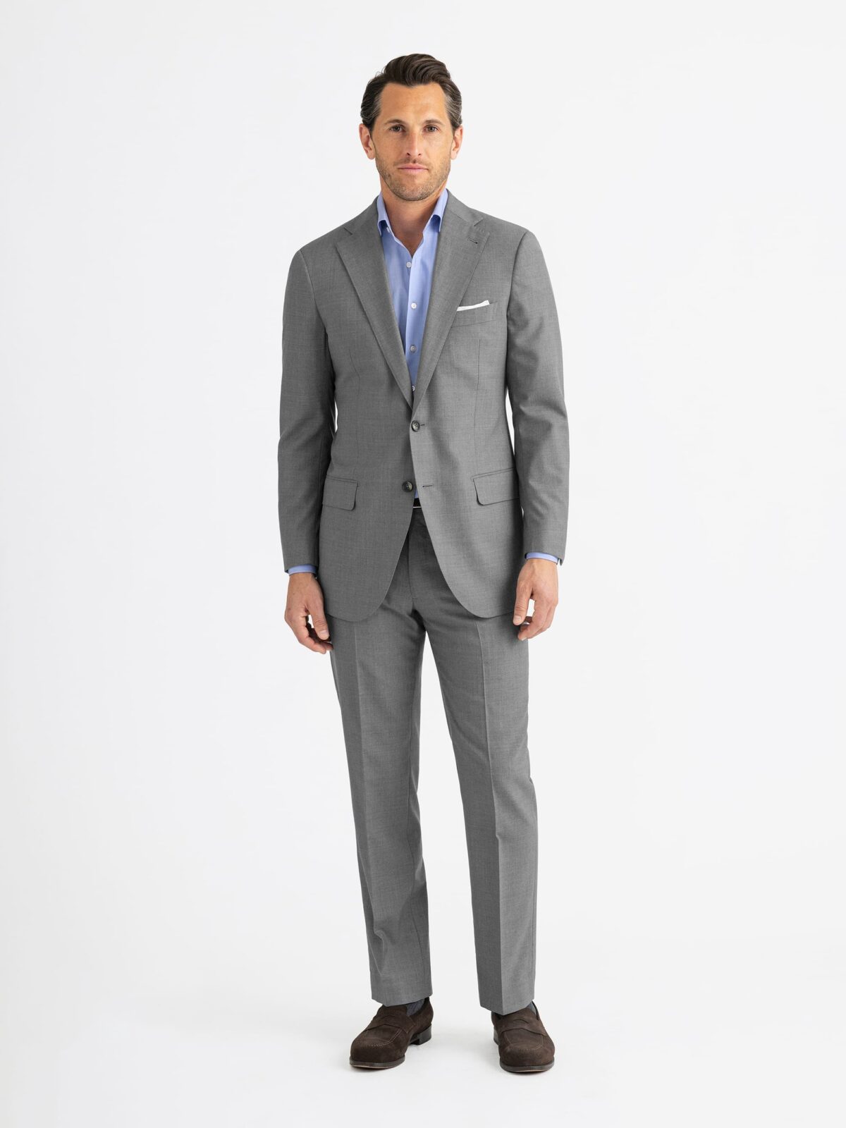 Drago S130s Grey Tropical Wool Dress Pant - Custom Fit