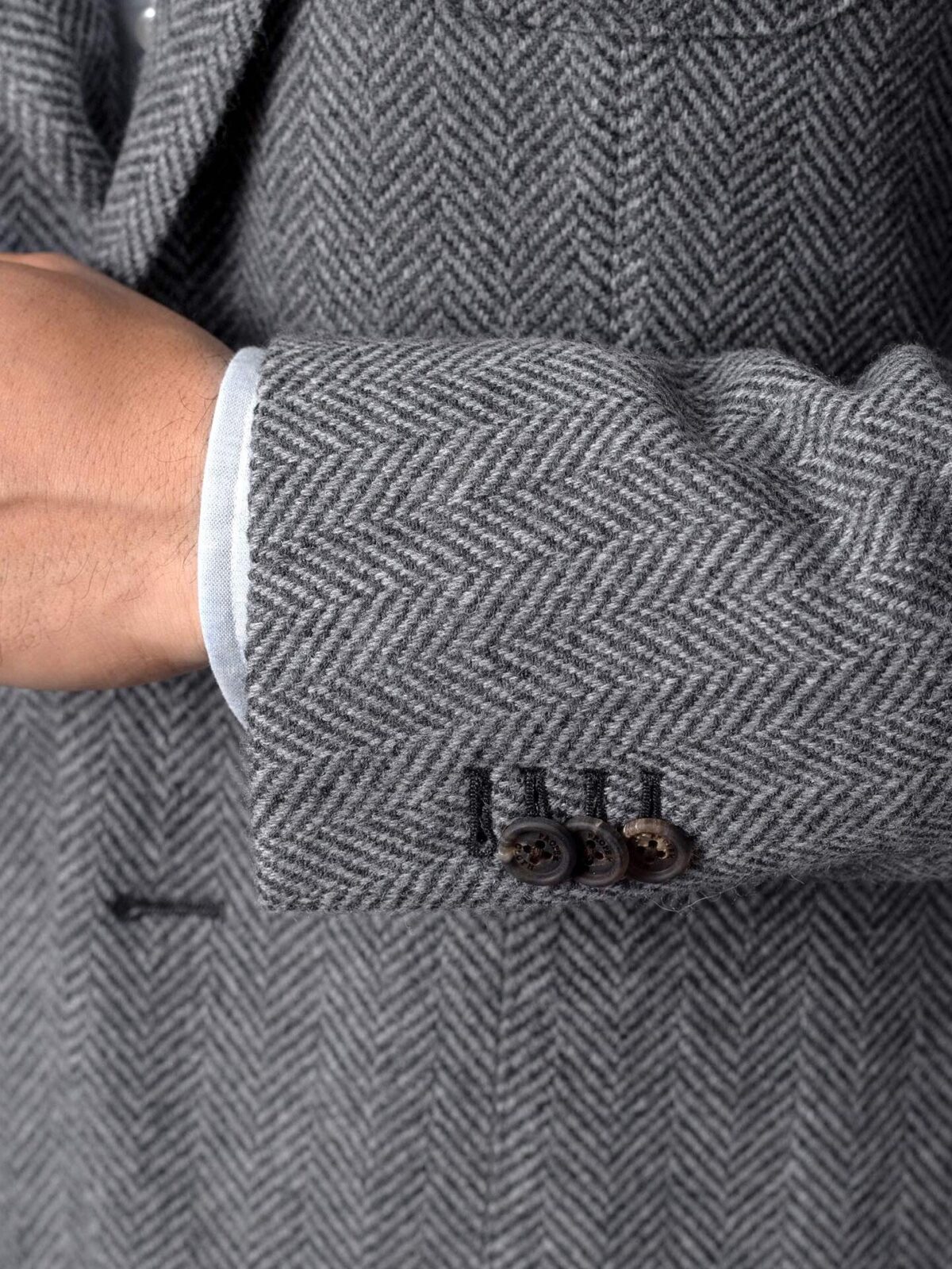 Waverly Grey Lambswool Herringbone Jacket