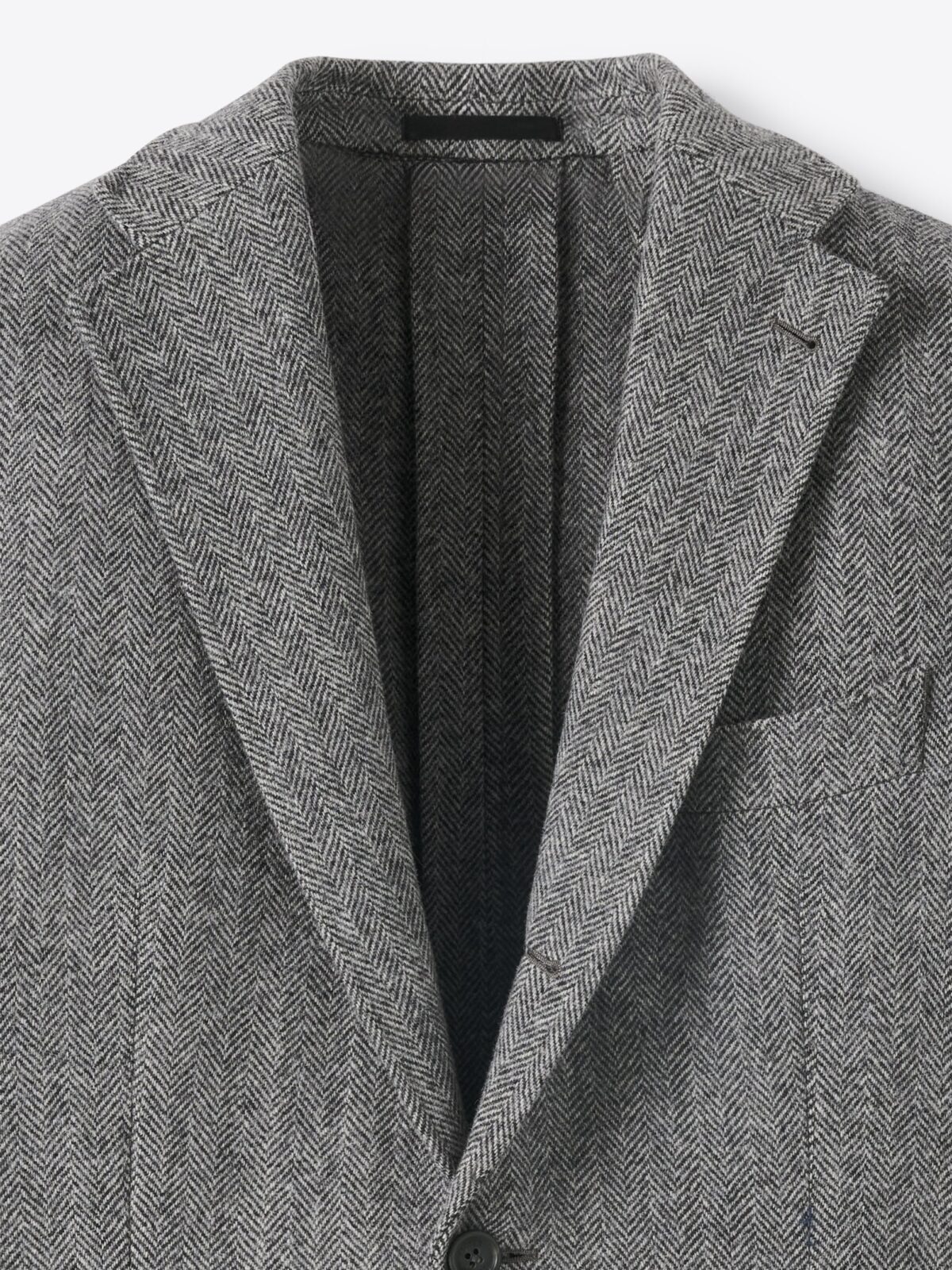 Grey Herringbone Shetland Tweed Andover Jacket - Custom Fit