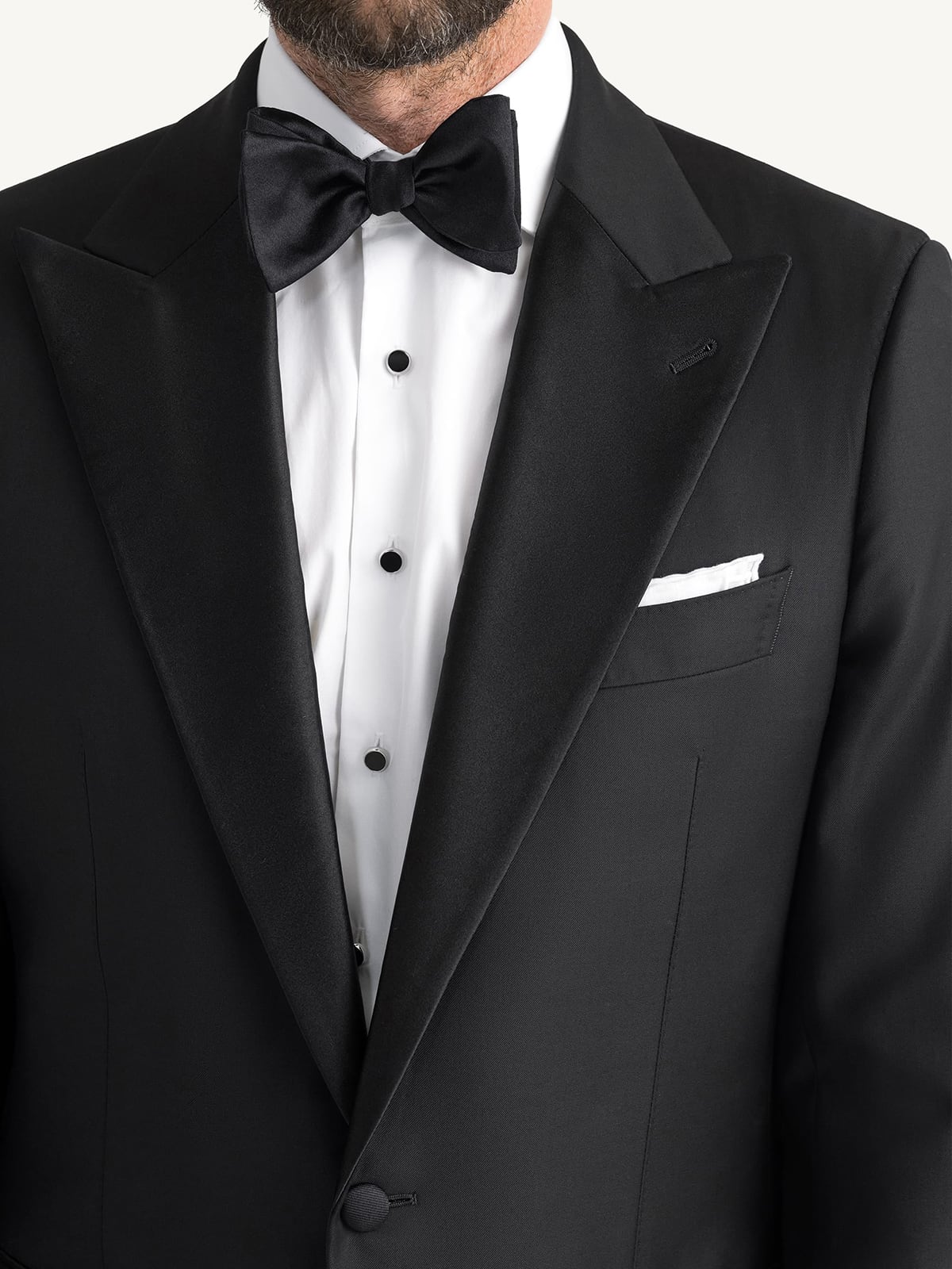 Peak Lapel Loro Piana Fabric Black S150s Dinner Jacket Satin Lapel 